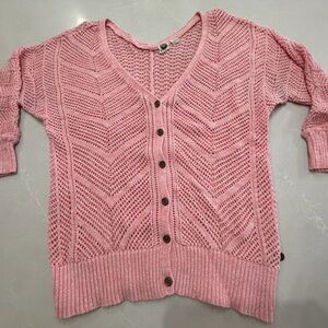 Roxy Pink Button-Up Cardigan
